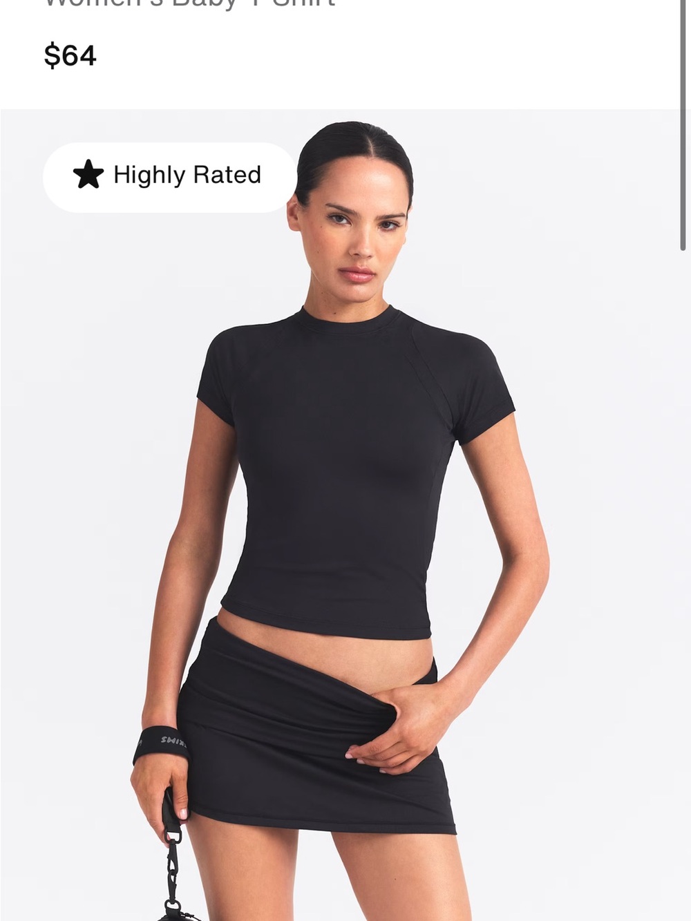 NikeSKIMS Airy Women's Black Short-Sleeve Crewneck Top